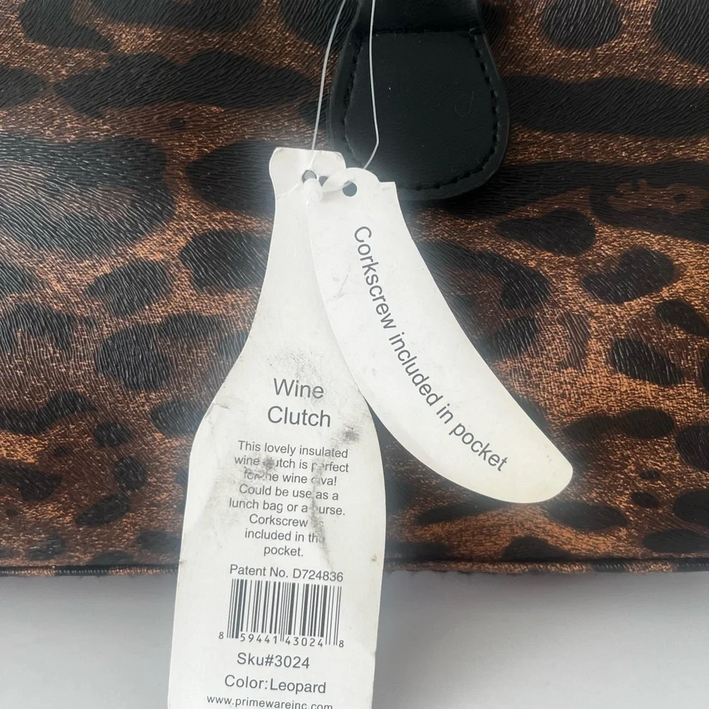 Primeware Wine Clutch Thermal Bag Cougar Animal Print Tote 750ml